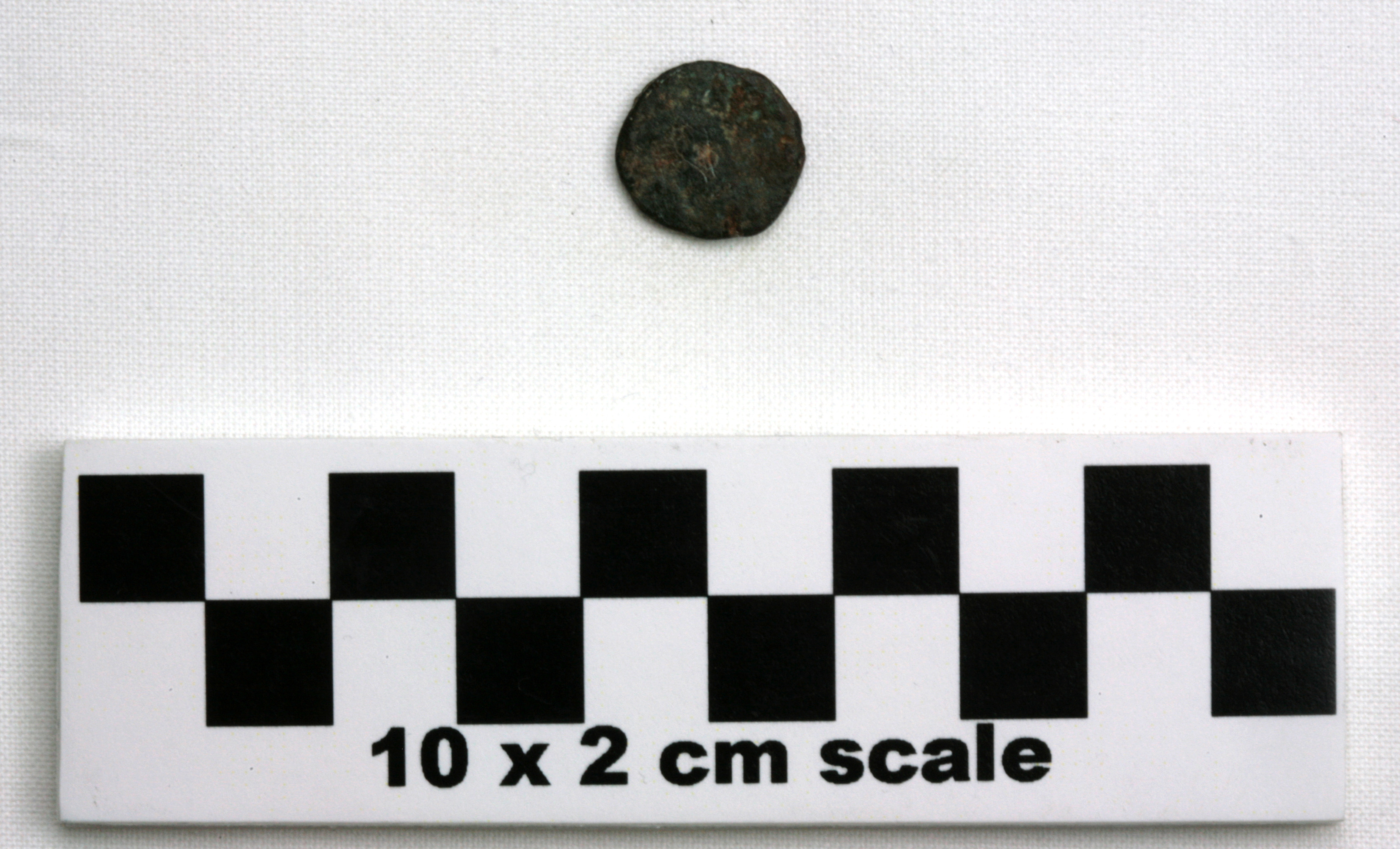 Image of item of type Coin and color Greenish black, corrosion-olive yellow, red, pale green