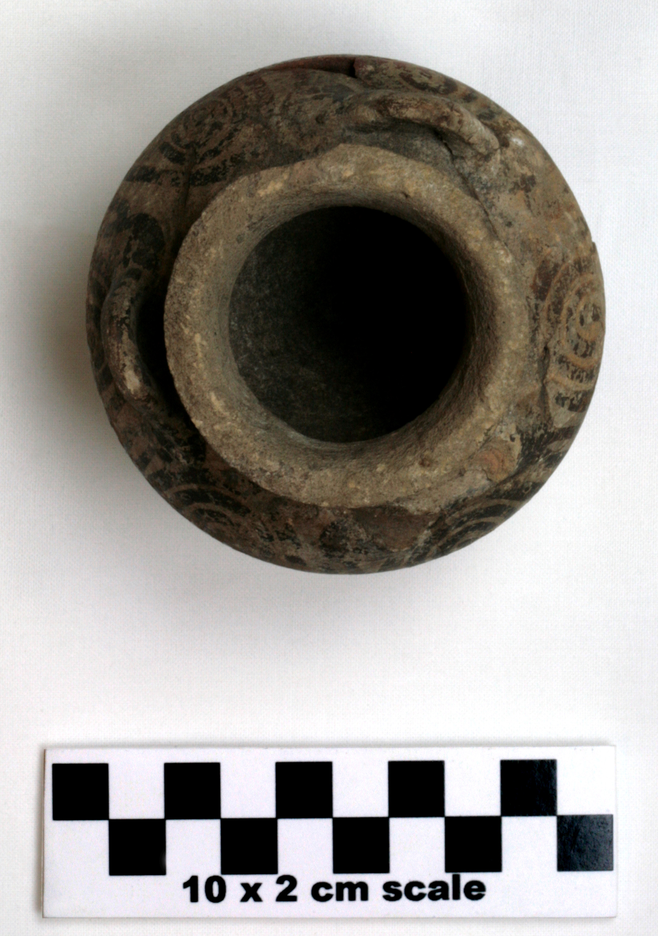 Image of item of type Pottery and color Red (poss fired gray in places)