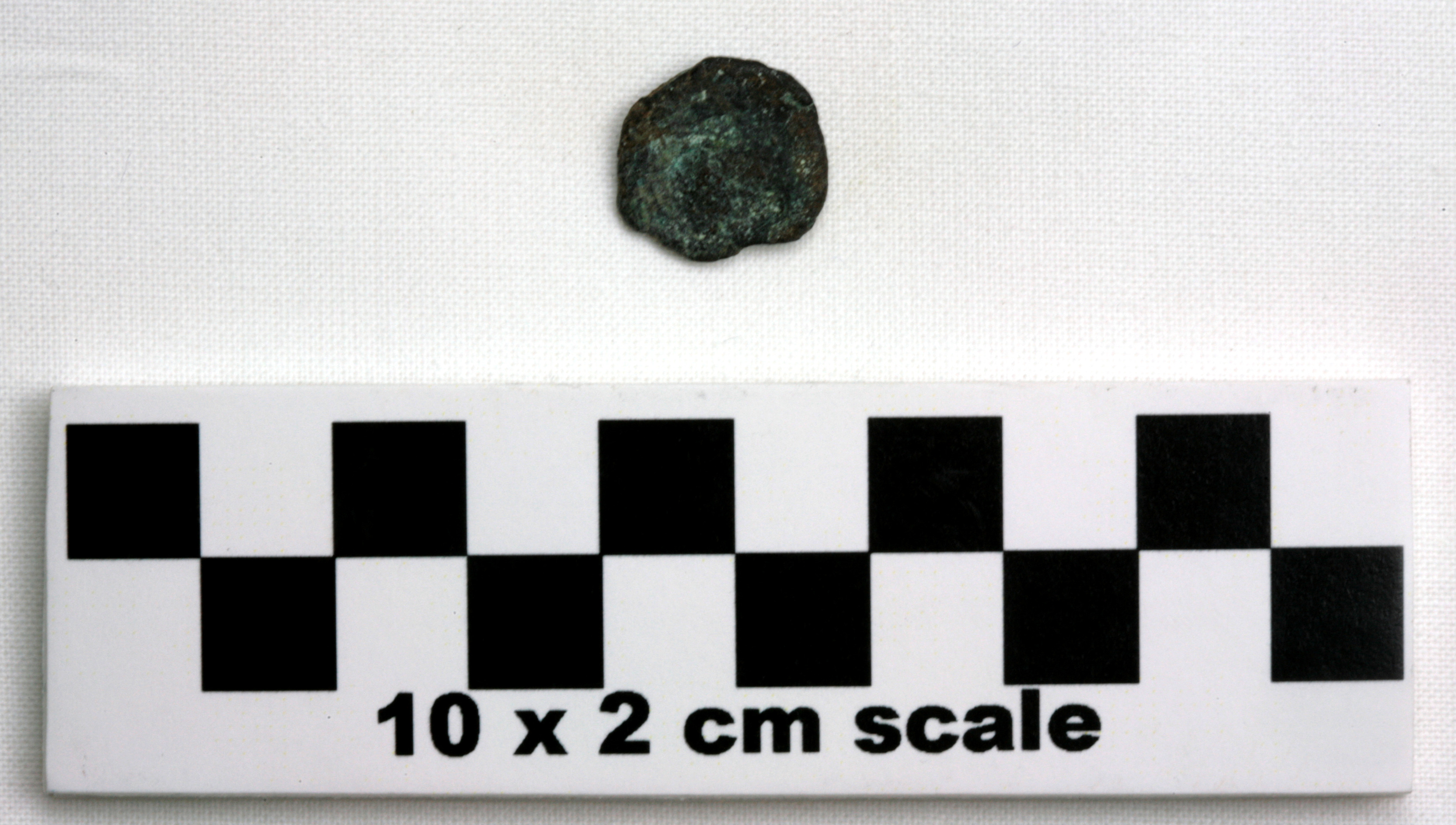 Image of item of type Coin and color dark brown, corrosion-white, bluish green