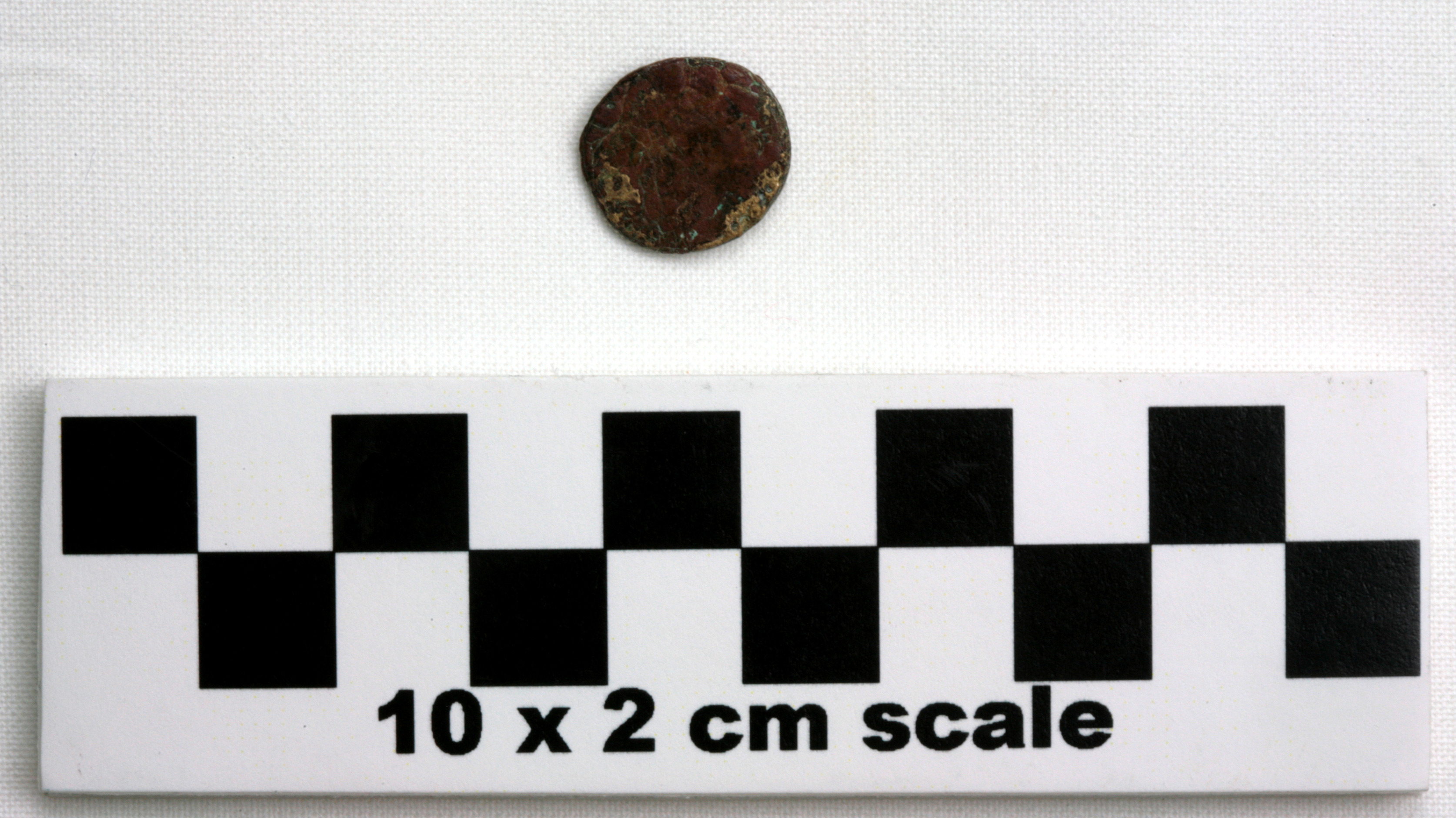 Image of item of type Coin and color reddish brown, dark reddish brown, pale green, w/ bronze/gold metallic traces