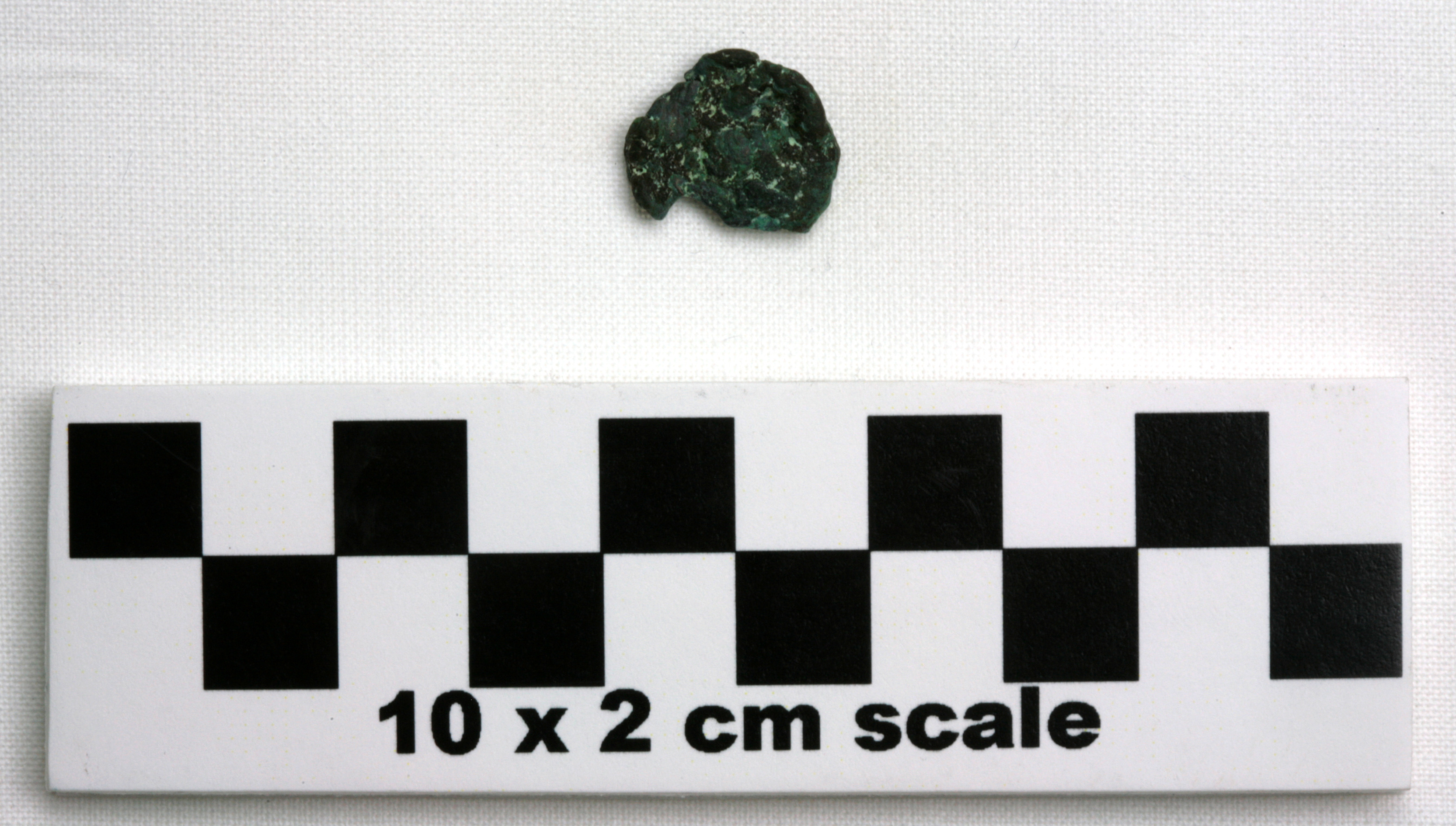 Image of item of type Coin and color very dark gray, corrosion-very dark grayish green, pale green