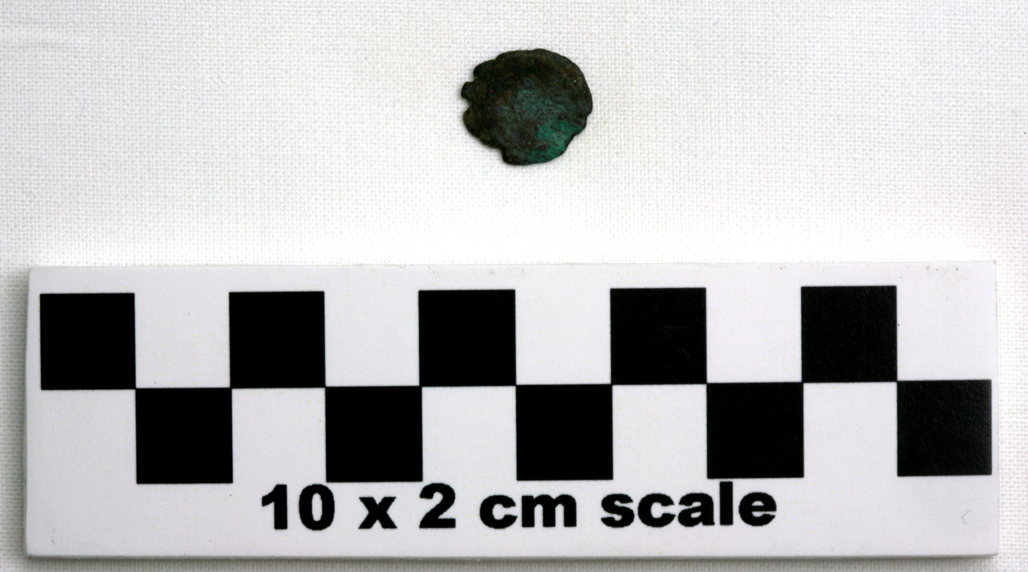 Image of item of type Coin and color black, corrosion-dark yellowish brown, pale green, bluish green
