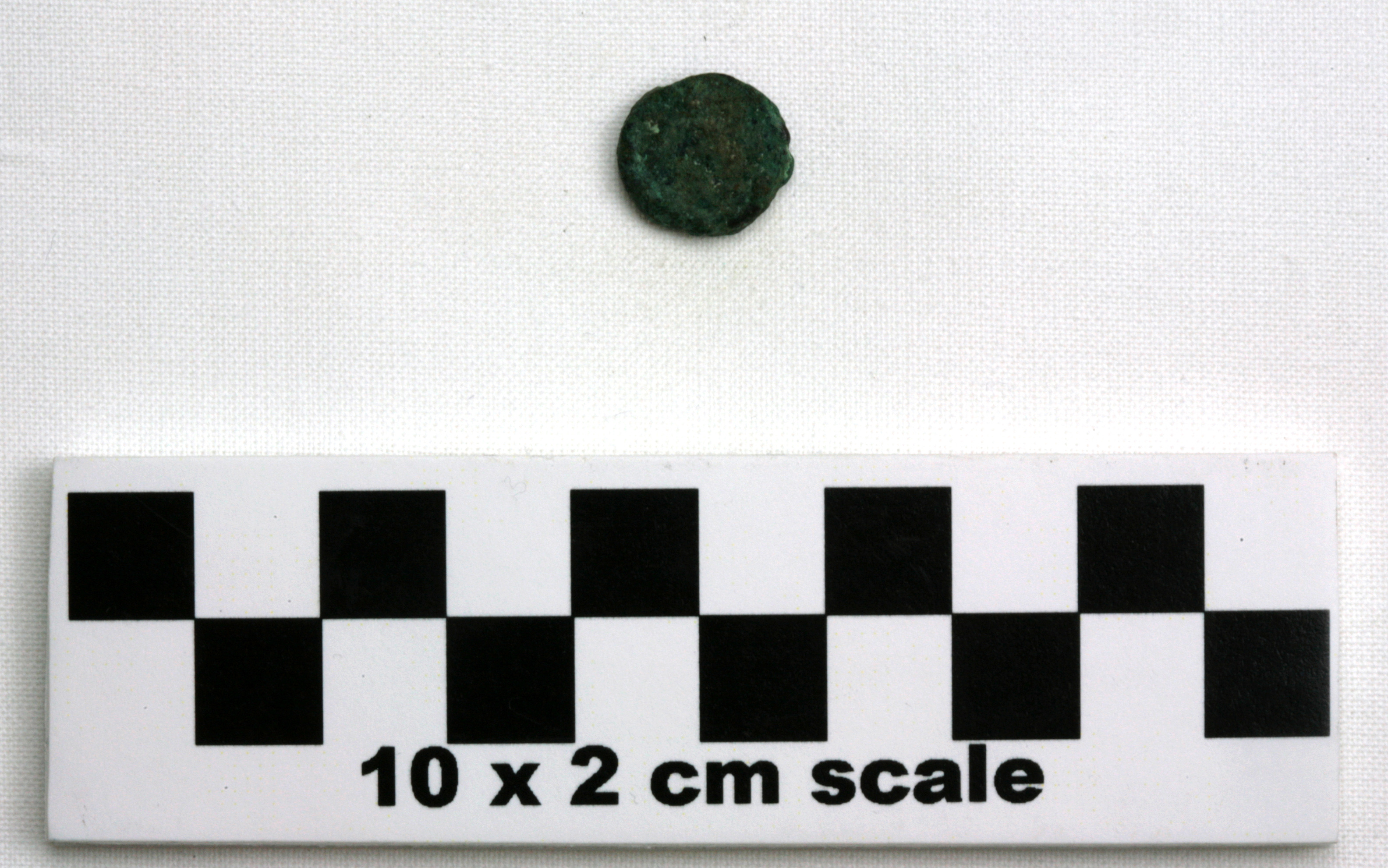 Image of item of type Coin and color black, corrosion-grayish green, olive