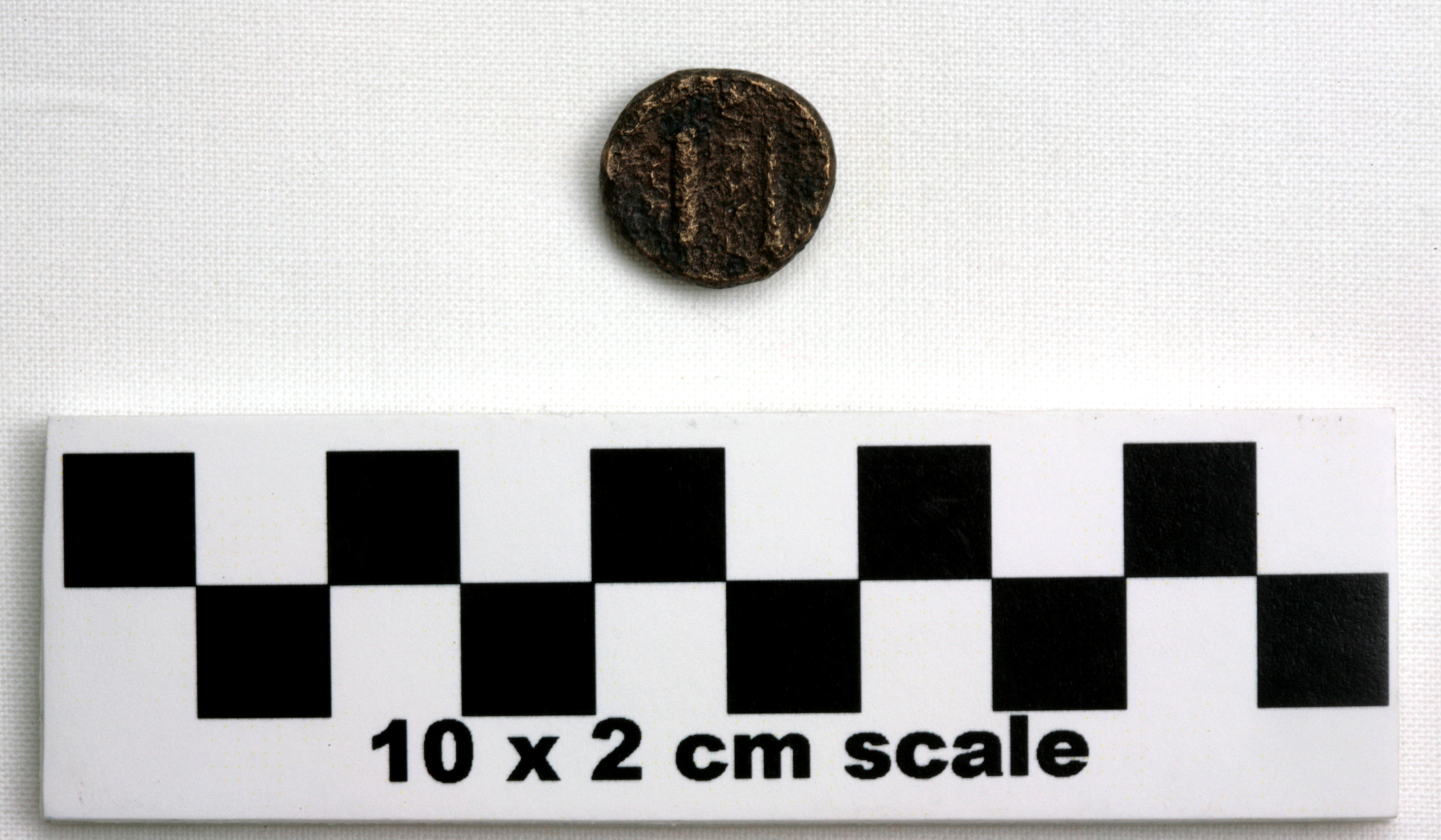 Image of item of type Coin and color bronze, very dark gray, pale green