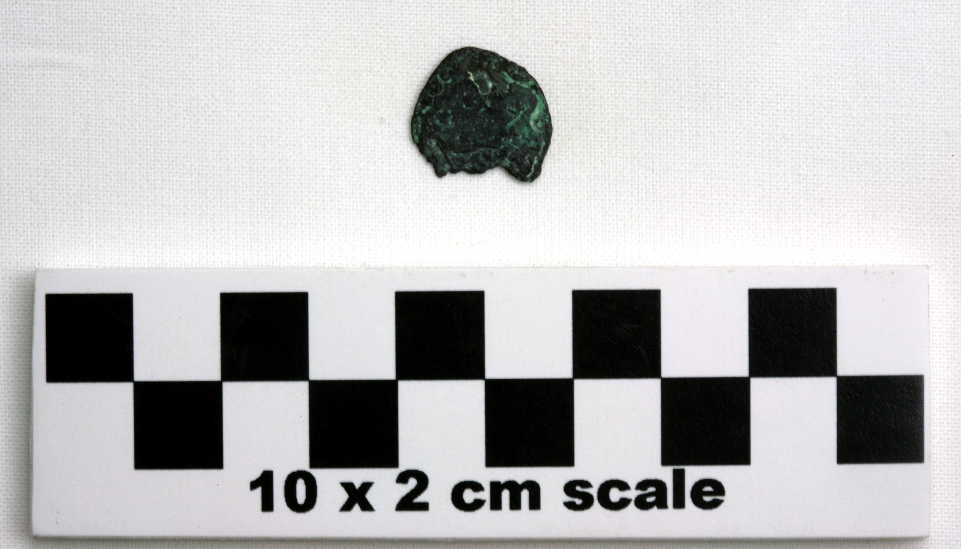 Image of item of type Coin and color dark reddish brown, corrosion-grayish green