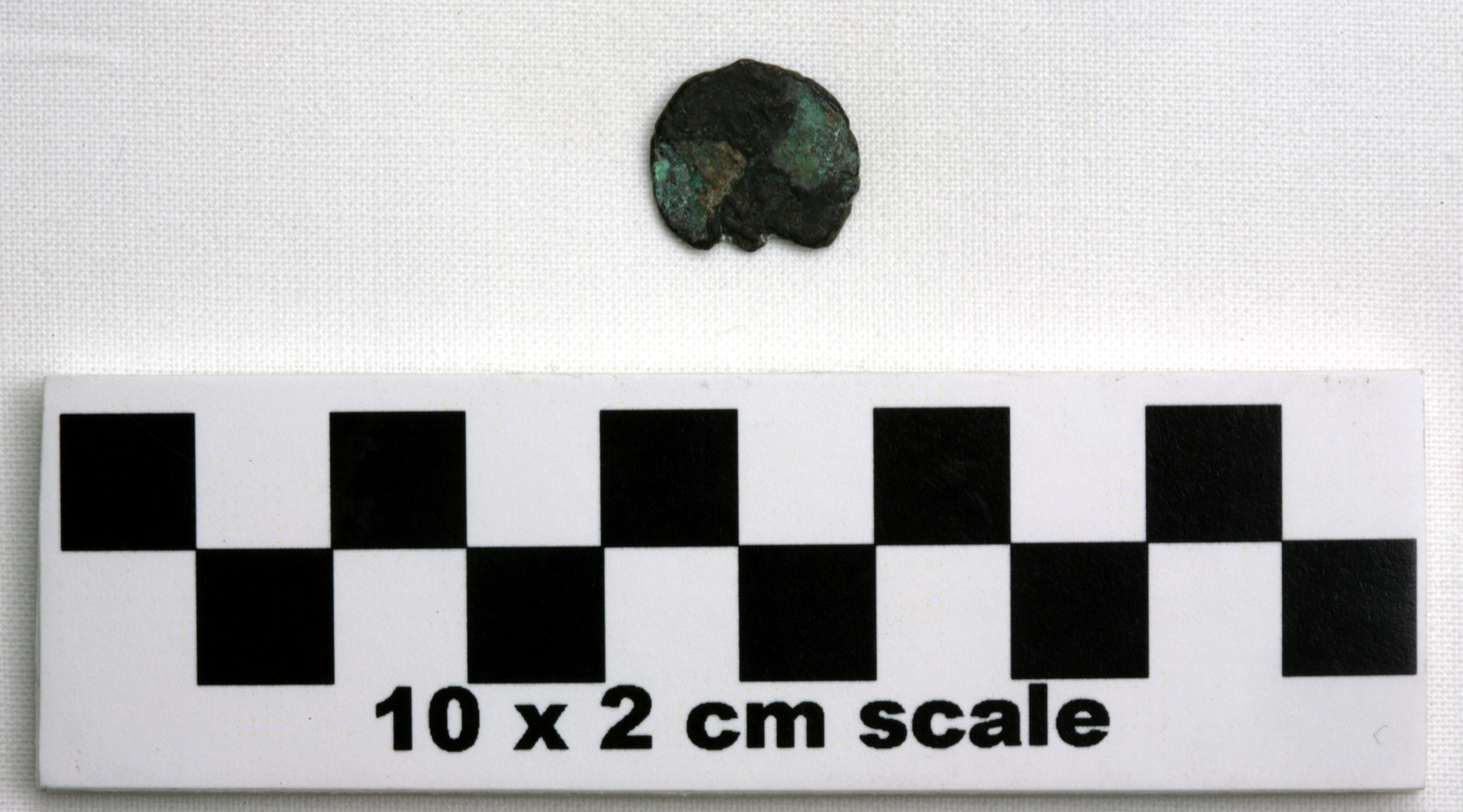 Image of item of type Coin and color greenish black, corrosion-bluish green, pale green