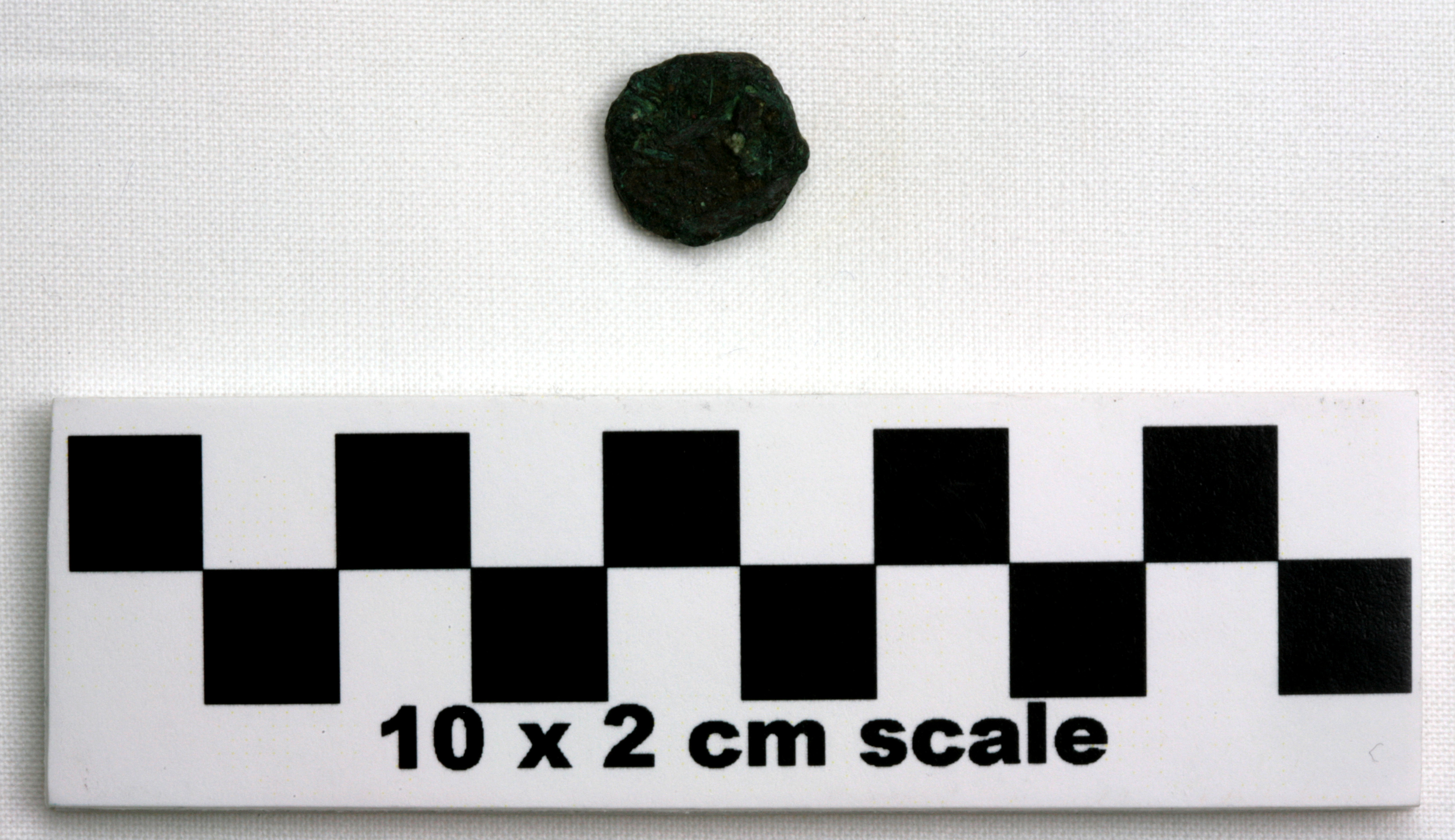 Image of item of type Coin and color dark reddish brown, corrosion-pale green, grayish green