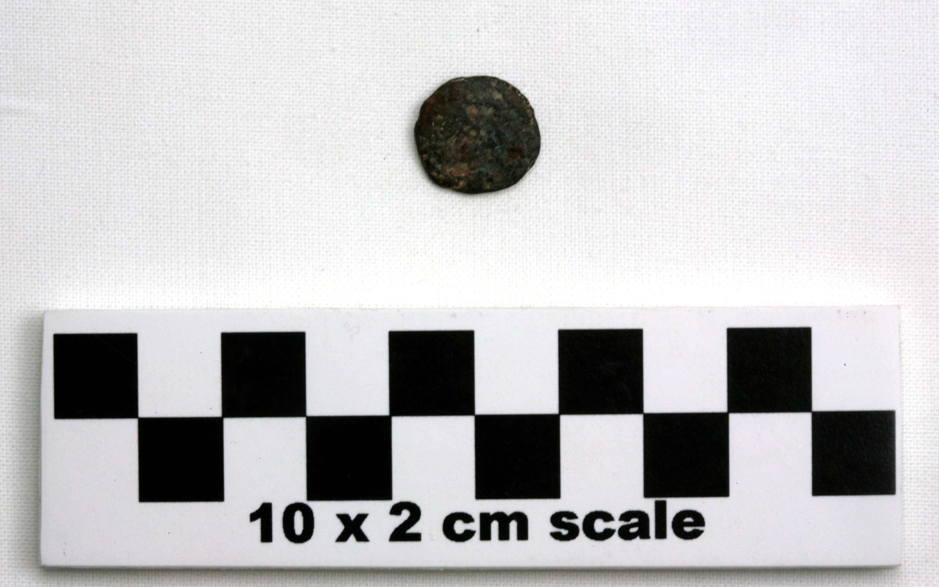 Image of item of type Coin and color Greenish black, corrosion-olive yellow, red, pale green