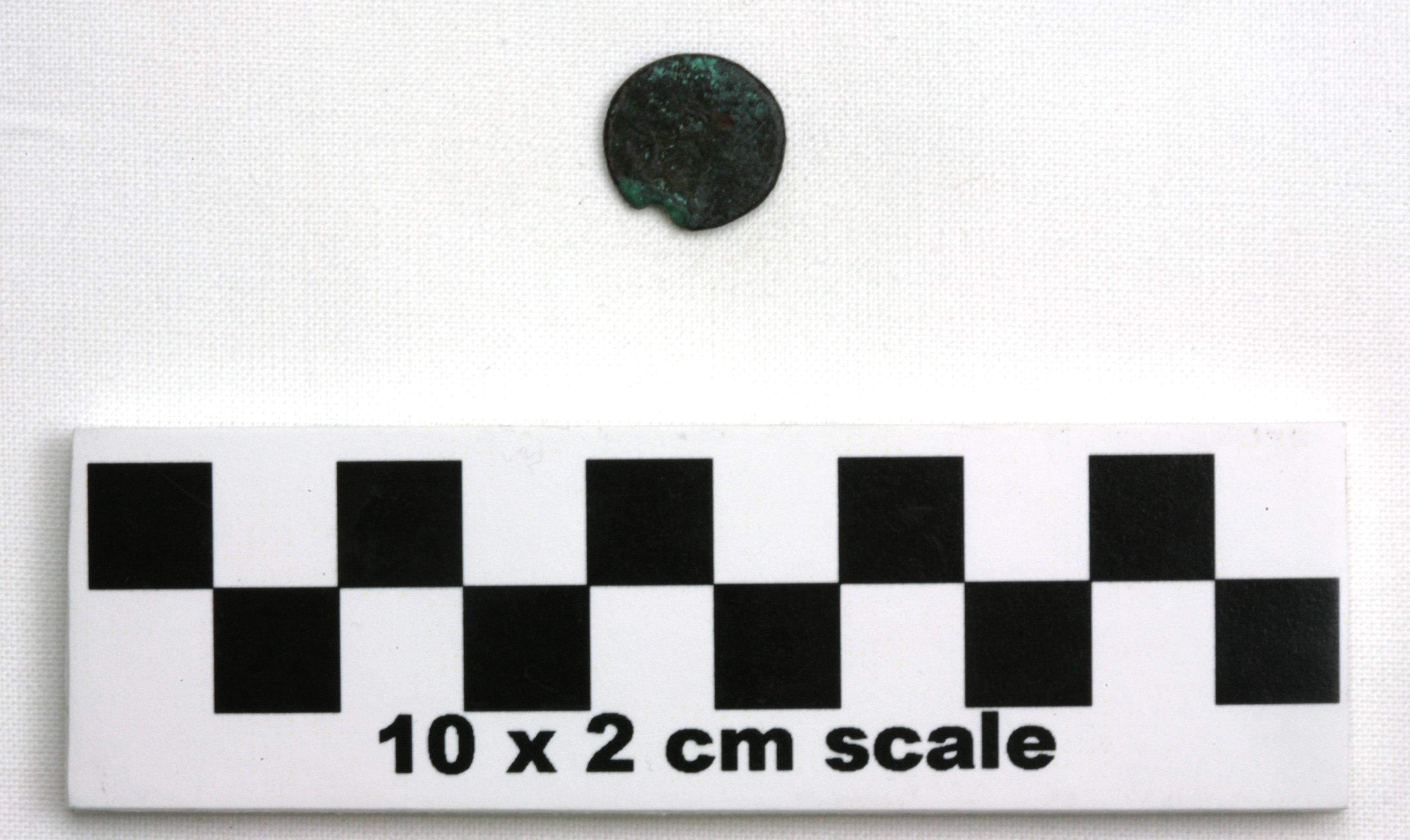 Image of item of type Coin and color Dark reddish brown, corrosion-pale green, green, dark red