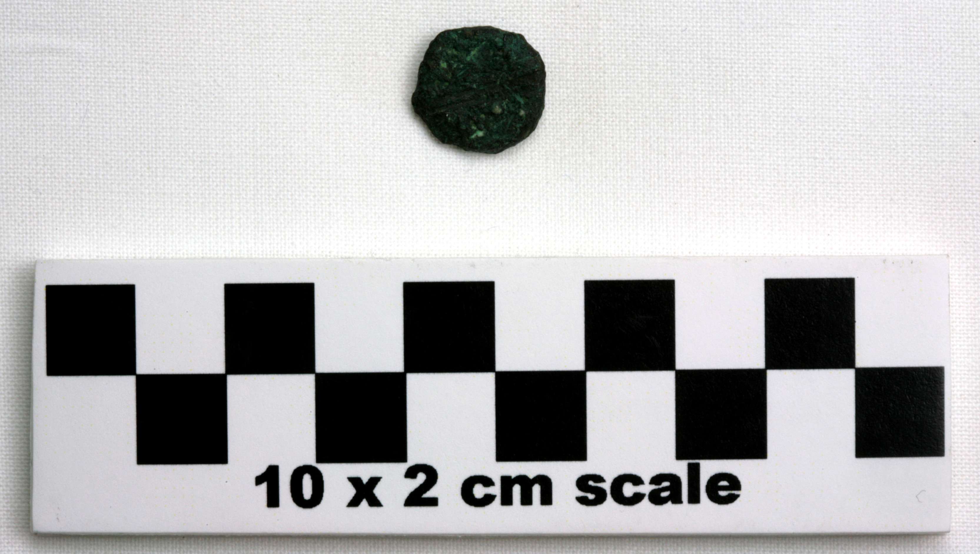 Image of item of type Coin and color dark reddish brown, corrosion-pale green, grayish green