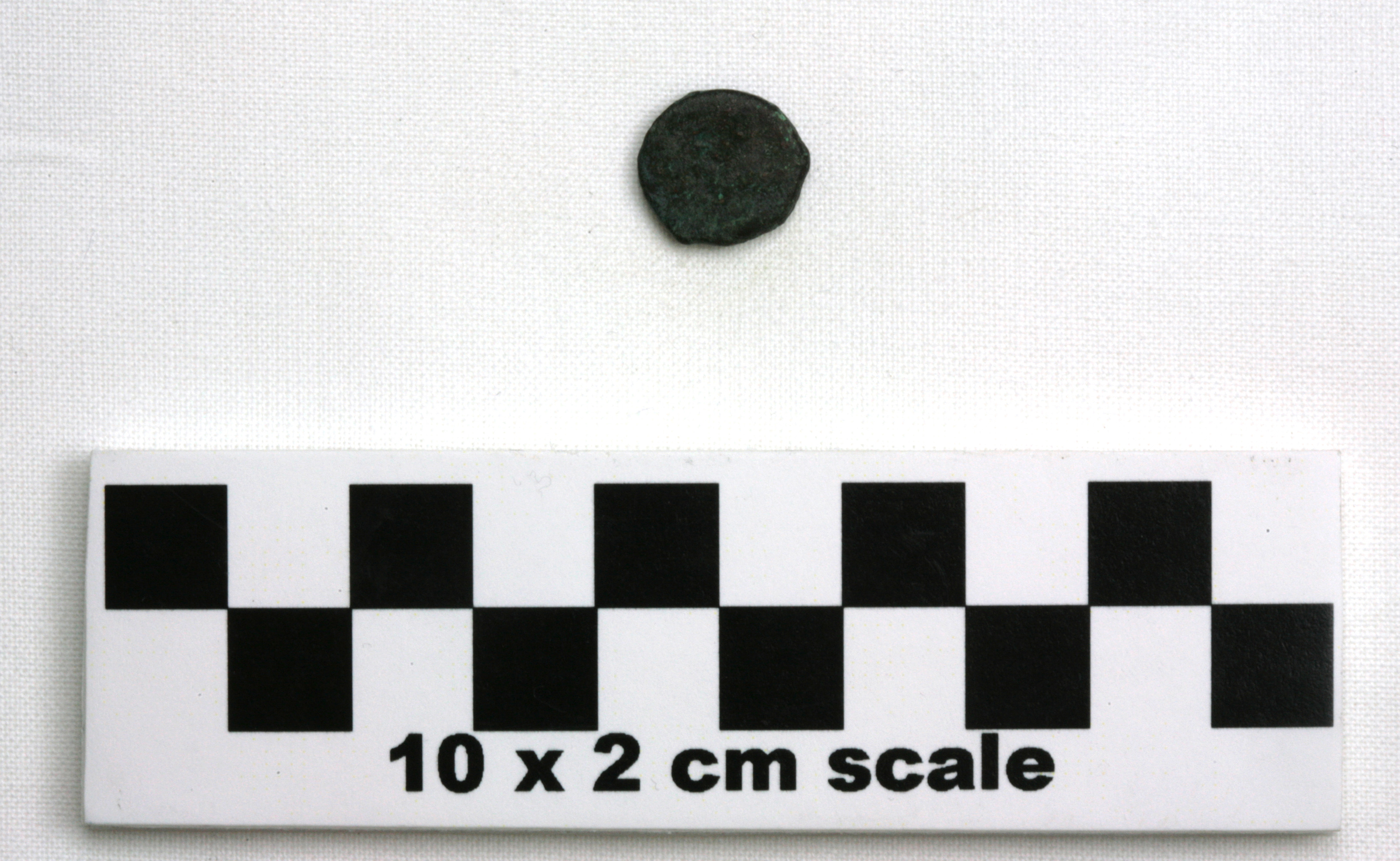 Image of item of type Coin and color black, corrosion-bluish green & pale green