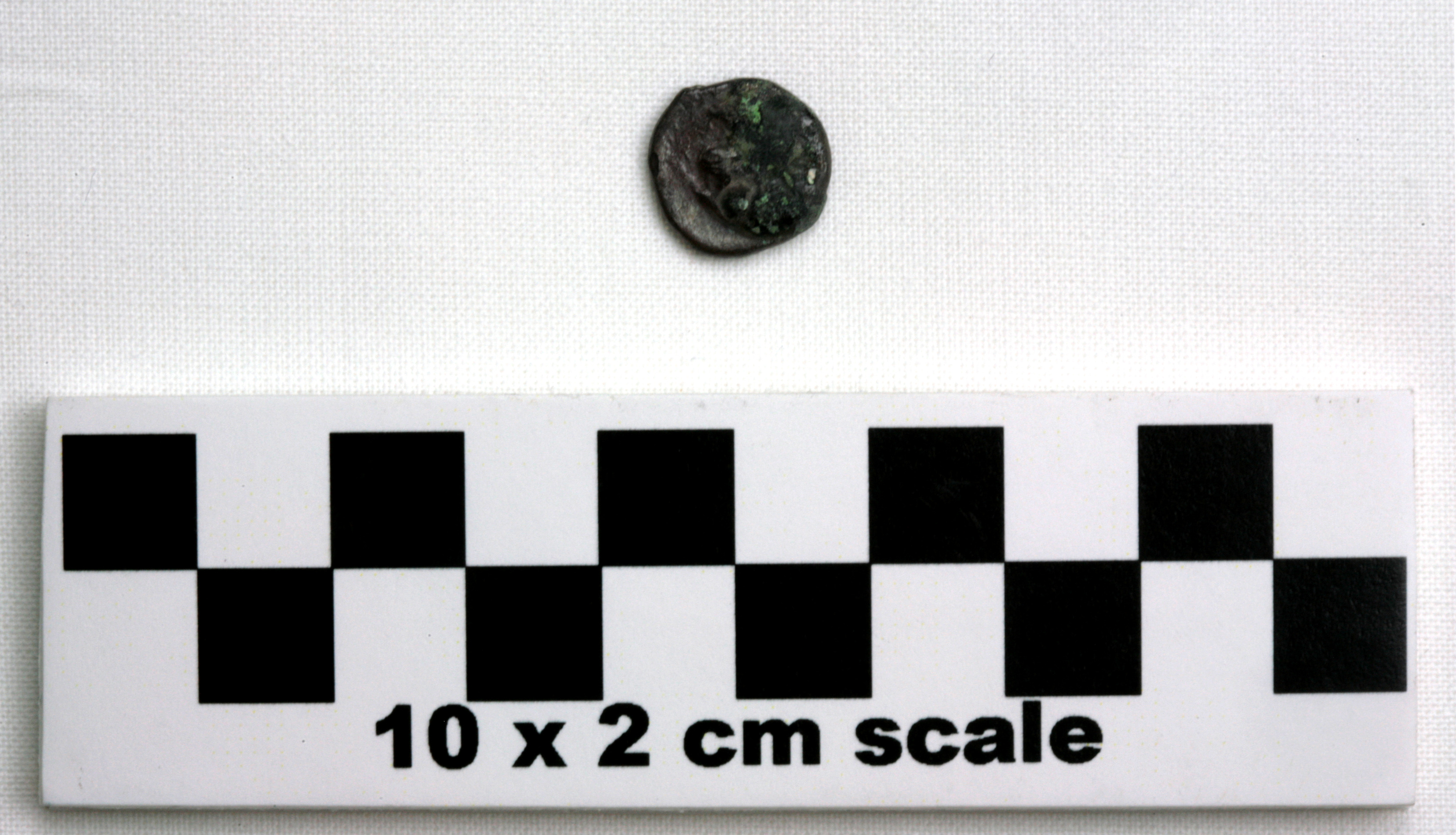 Image of item of type Coin and color dark reddish gray, corrosion-pale green, greenish black