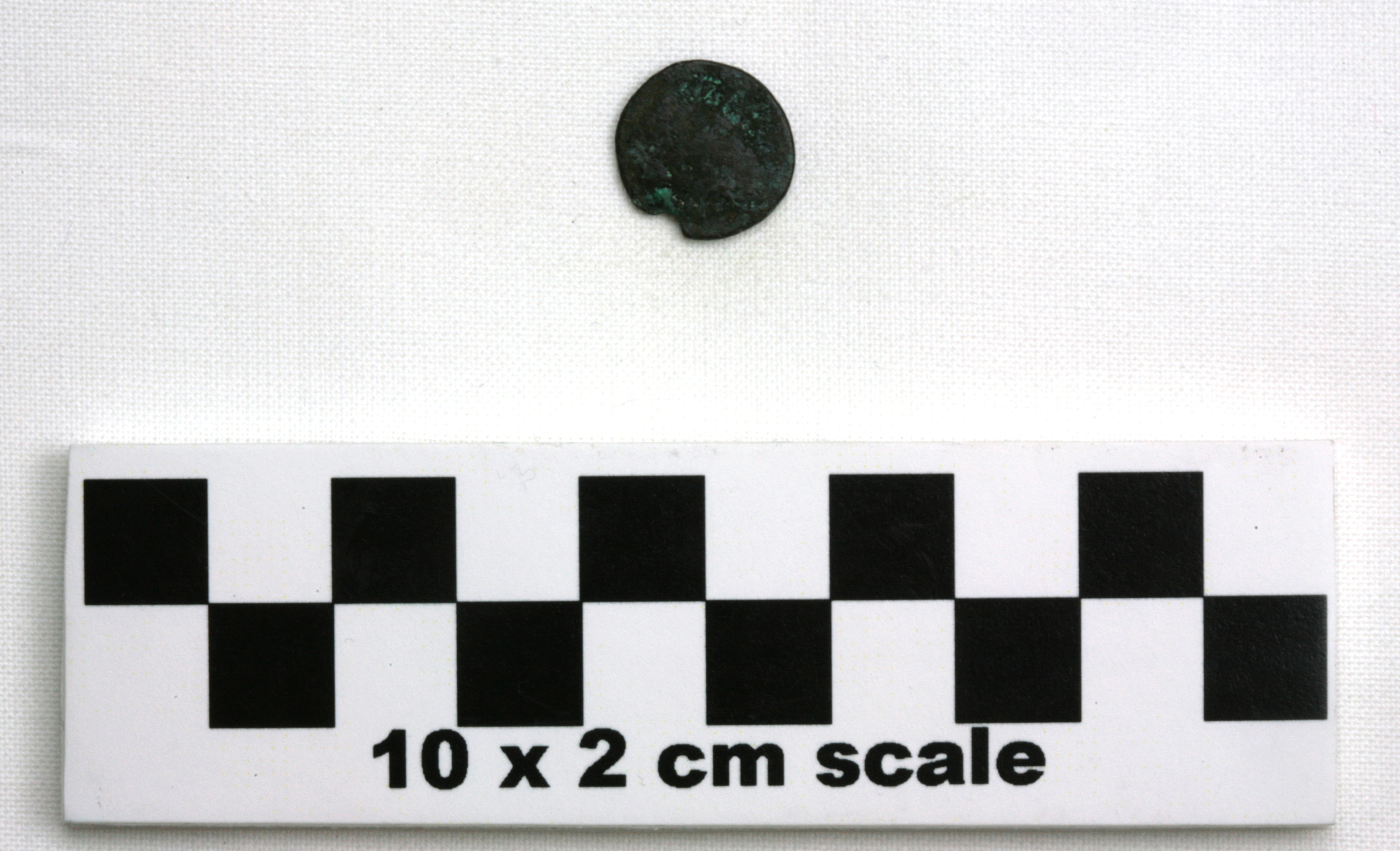 Image of item of type Coin and color Dark reddish brown, corrosion-pale green, green, dark red