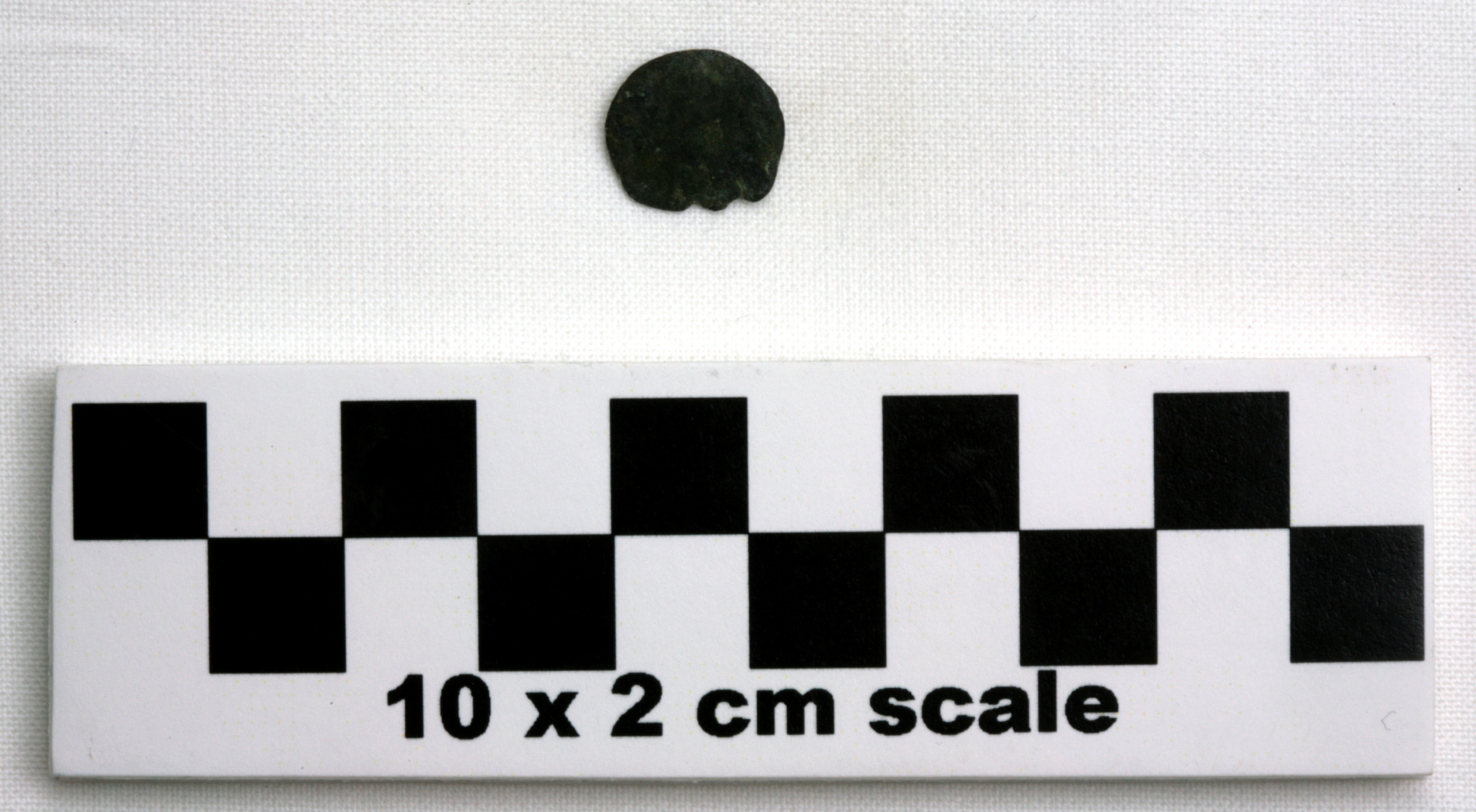 Image of item of type Coin and color black, corrosion-grayish green