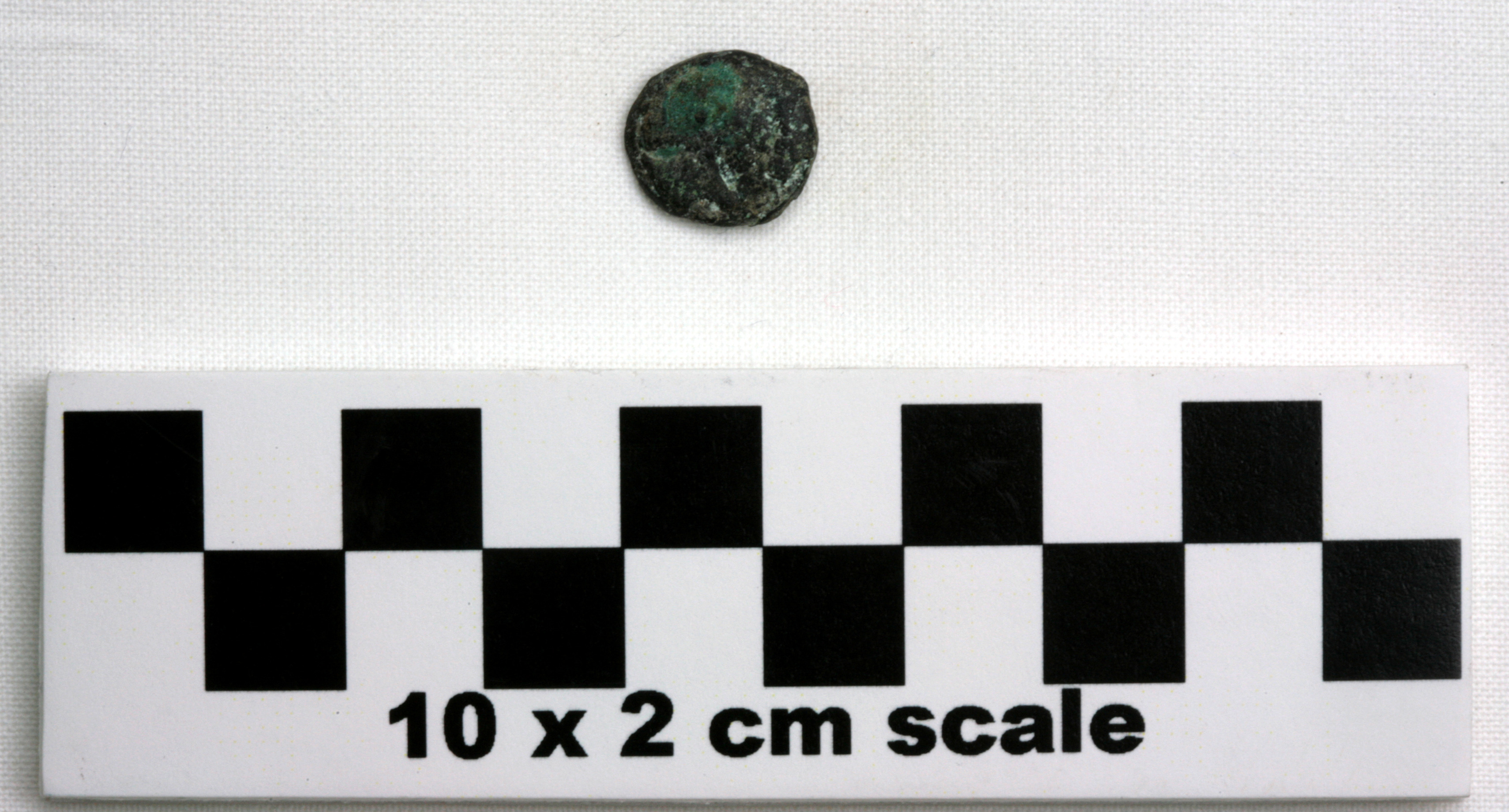Image of item of type Coin and color very dark gray, corrosion-green, light greenish gray