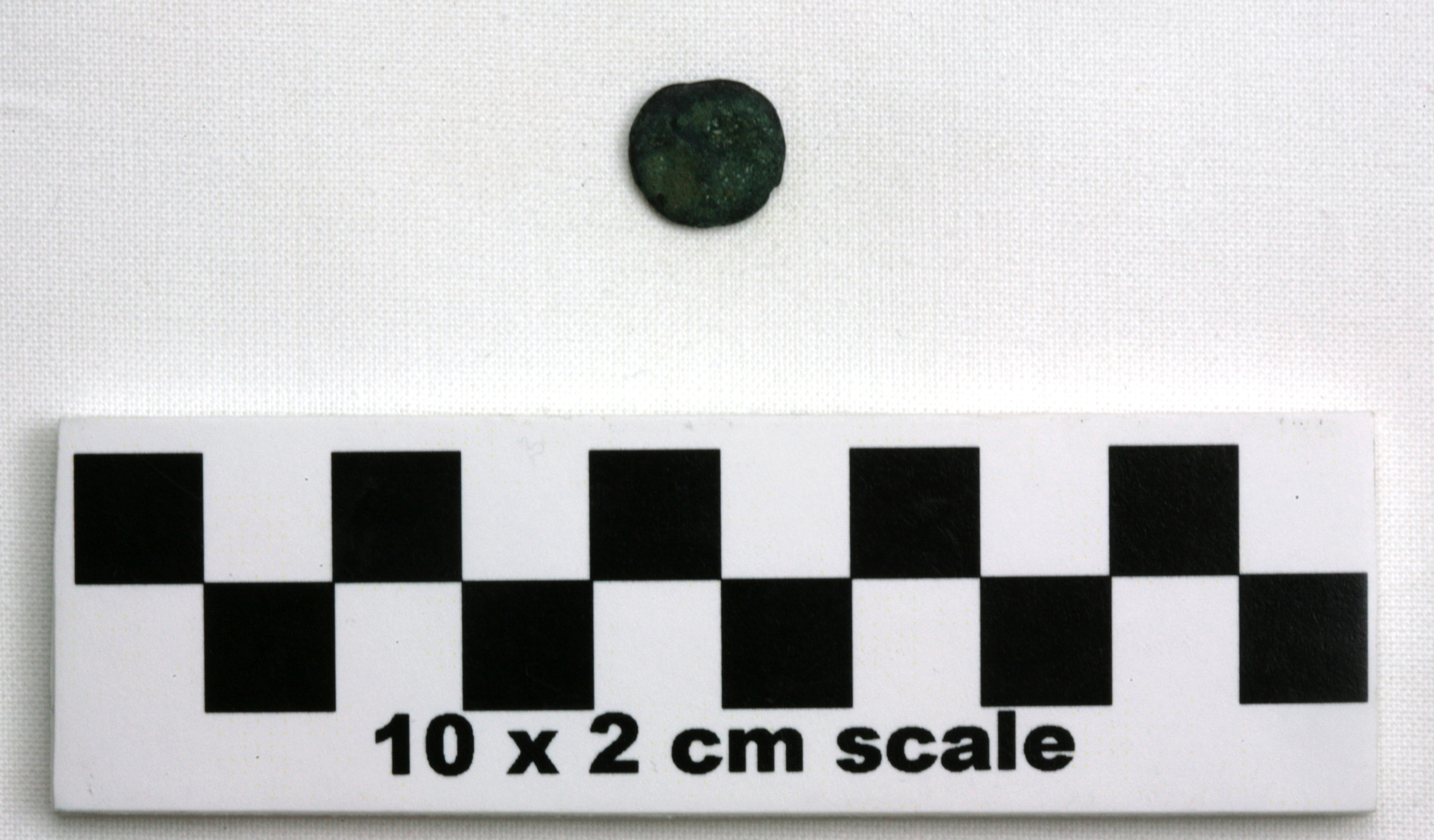 Image of item of type Coin and color very dark gray, corrosion-grayish green, olive