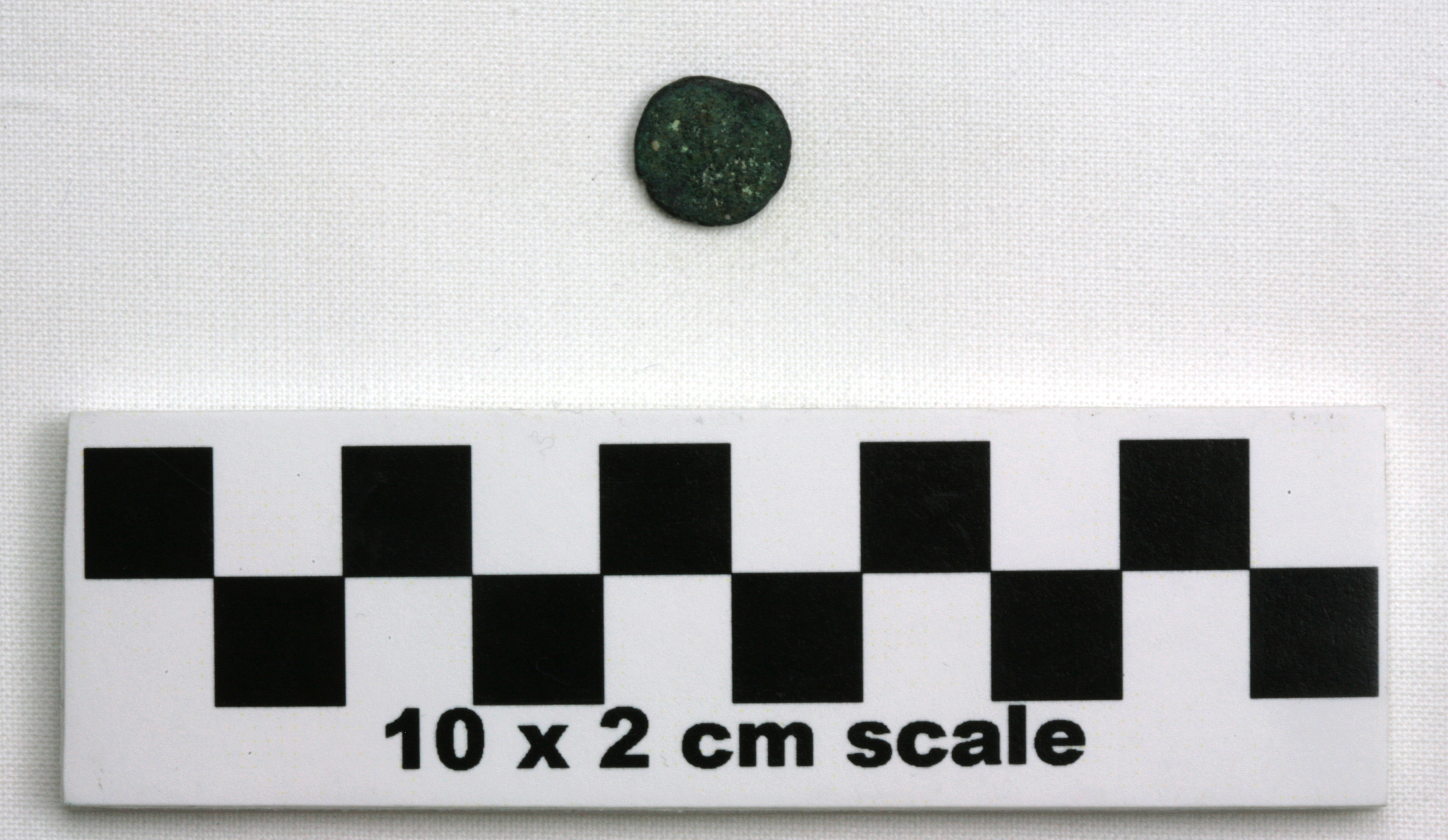 Image of item of type Coin and color very dark gray, corrosion-grayish green, olive